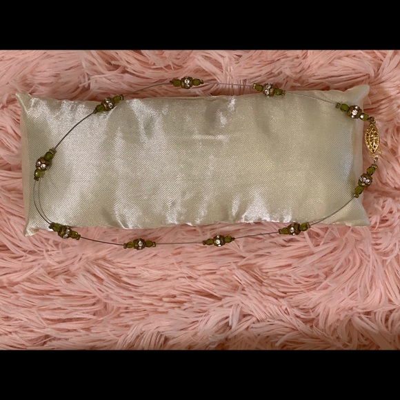 Set Multi Stone Stretch Bracelet & Choker w/Green - Picture 11 of 11